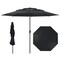 Costway 10 ft 3-tier Vented Patio Umbrella Large Market Table Umbrella Outdoor Sun Shade Brown/Turquoise/Navy/Beige/Gray/Red/Black
